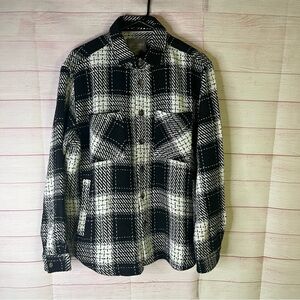 Hudson & Barrow Outwear Black White Knit Button Closure Jacket Size Medium‎